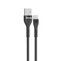 IVON CA92 2.4A Max USB to USB-C / Type-C Rubber Fast Charging Data Cable, Length: 1.5m (Black)