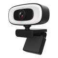 C10 2K HD Without Distortion 360 Degrees Rotate Three-speed Fill Light USB Free Drive Webcams, Bu...