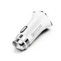 LZ-328 Safety Hammer Type QC3.0 USB  Fast Charging Car Charger(White)