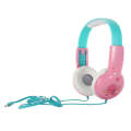 KID101 Portable Cute Children Learning Wired Headphone(Pink Green)