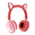 BK9 HiFi 7.1 Surround Sound Cat Claw Luminous Cat Ear Bluetooth Gaming Headset with Mic(Red)