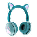 BK9 HiFi 7.1 Surround Sound Cat Claw Luminous Cat Ear Bluetooth Gaming Headset with Mic(Green)
