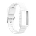 For Fitbit Charge 4 Silicone One Body Armor Watch Band(White)