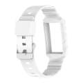 For Fitbit Charge 4 Silicone One Body Armor Watch Band(White)
