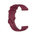 For Amazfit 3 Checkered Silicone Watch Band(Wine red)