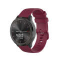 For Huawei Watch 3 Pro 22mm Checkered Silicone Watch Band(Wine Red)
