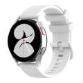 For Huawei Watch GT3 42mm 20mm Carbon Fiber Striped Silicone Watch Band(White)