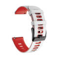 For Huawei Watch GT3 46mm 22mm Mixed-Color Silicone Watch Band(White+Red)
