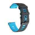 For Honor Watch GS Pro 22mm Mixed-Color Silicone Watch Band(Black+Blue)