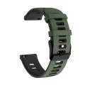 For Honor Magic Watch2 46mm 22mm Mixed-Color Silicone Watch Band(Amy Green+Black)