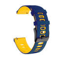 For Honor Watch Dream 22mm Mixed-Color Silicone Watch Band(Dark Blue+Yellow)