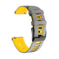 For Garmin Move Luxe 20mm Mixed-color Silicone Watch Band(Grey+Yellow)