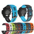 For Garmin Move Luxe 20mm Mixed-color Silicone Watch Band(Dark Blue+Orange)