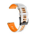 For Garmin Venu sq 20mm Mixed-color Silicone Watch Band(White+Orange)
