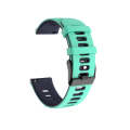 For Garmin Move Sport 20mm Mixed-color Silicone Watch Band(Peppermint Green + Blue)