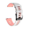 For Garmin Move 3 20mm Mixed-color Silicone Watch Band(White+Pink)