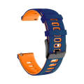 For Garmin Move 3 20mm Mixed-color Silicone Watch Band(Dark Blue+Orange)