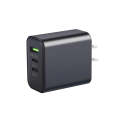 40W Dual PD + QC3.0 Ports Travel Charger for Mobile Phone Tablet(Black US Plug)