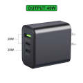 40W Dual PD + QC3.0 Ports Travel Charger for Mobile Phone Tablet(Black EU Plug)