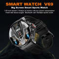 V69 1.85 inch Color Screen Smart Watch, Support Bluetooth Call / Heart Rate / Blood Pressure / Bl...