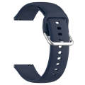 For Xiaomi Watch 2 Solid Color Metal Silver Buckle Silicone Watch Band, Size: L(Dark Blue)