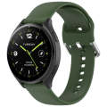 For Xiaomi Watch 2 Solid Color Metal Silver Buckle Silicone Watch Band, Size: L(Army Green)