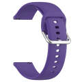 For Xiaomi Watch 2 Solid Color Metal Silver Buckle Silicone Watch Band, Size: L(Purple)