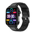 ET570 1.96 inch Color Screen Smart Watch Leather Strap, Support Bluetooth Call / ECG(Black)