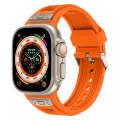 For Apple Watch Ultra 2 49mm Breathable Stainless Steel Mesh TPU Watch Band(Orange Titanium)