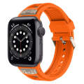 For Apple Watch Series 6 44mm Breathable Stainless Steel Mesh TPU Watch Band(Orange Titanium)