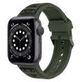 For Apple Watch Series 6 44mm Breathable Stainless Steel Mesh TPU Watch Band(Green Black)