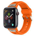 For  Apple Watch Series 4 44mm Breathable Stainless Steel Mesh TPU Watch Band(Orange Titanium)