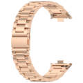 For Xiaomi Mi Band 8 Pro Three Bead Stainless Steel Metal Watch Band(Rose Gold)