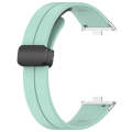 For Redmi Watch 4 Groove Folding Magnetic Buckle Silicone Watch Band(Teal)