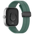 For Redmi Watch 4 Groove Folding Magnetic Buckle Silicone Watch Band(Dark Green)