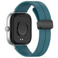 For Redmi Watch 4 Groove Folding Magnetic Buckle Silicone Watch Band(Cyan)