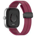 For Redmi Watch 4 Groove Folding Magnetic Buckle Silicone Watch Band(Wine Red)