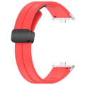 For Redmi Watch 4 Groove Folding Magnetic Buckle Silicone Watch Band(Red)