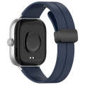 For Redmi Watch 4 Groove Folding Magnetic Buckle Silicone Watch Band(Dark Blue)