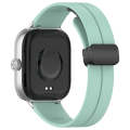 For Xiaomi  Mi Band 8 Pro Groove Folding Magnetic Buckle Silicone Watch Band(Teal)