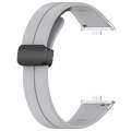 For Xiaomi  Mi Band 8 Pro Groove Folding Magnetic Buckle Silicone Watch Band(Light Gray)
