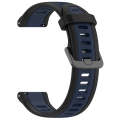 For Garmin Forerunner 265 22mm Two Color Textured Silicone Watch Band(Midnight Blue+Black)