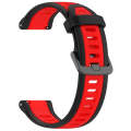 For Garmin Forerunner 255 22mm Two Color Textured Silicone Watch Band(Red+Black)