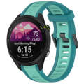 For Garmin Forerunner 255 Music 22mm Two Color Textured Silicone Watch Band(Teal)