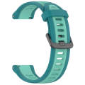 For Garmin Forerunner 255 Music 22mm Two Color Textured Silicone Watch Band(Teal)