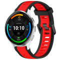 For Garmin Venu 3 22mm Two Color Textured Silicone Watch Band(Red+Black)