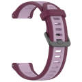 For Garmin Venu 3 22mm Two Color Textured Silicone Watch Band(Purple)