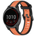 For Garmin Vivoactive 4 22mm Two Color Textured Silicone Watch Band(Orange+Black)