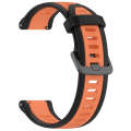 For Garmin Vivoactive 4 22mm Two Color Textured Silicone Watch Band(Orange+Black)