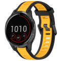 For Garmin Vivoactive 4 22mm Two Color Textured Silicone Watch Band(Yellow+Black)